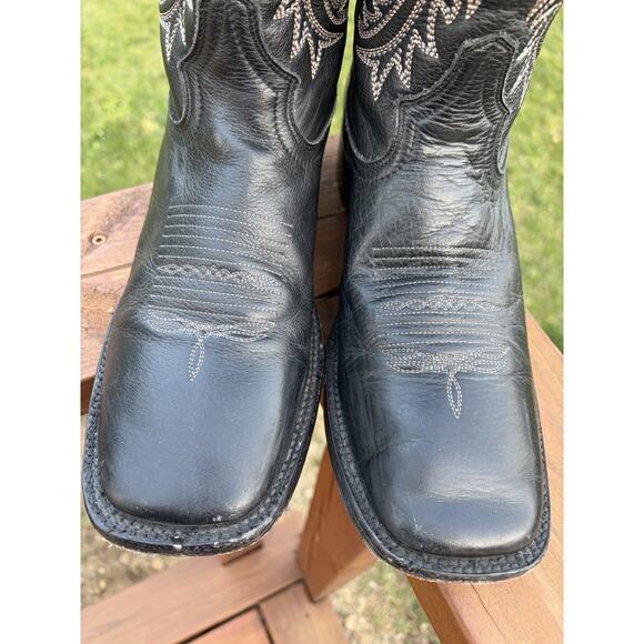 JB Dillon Men\'s Leather Western Cowboy Boots Square Toe Black Size 10.5D main image 7